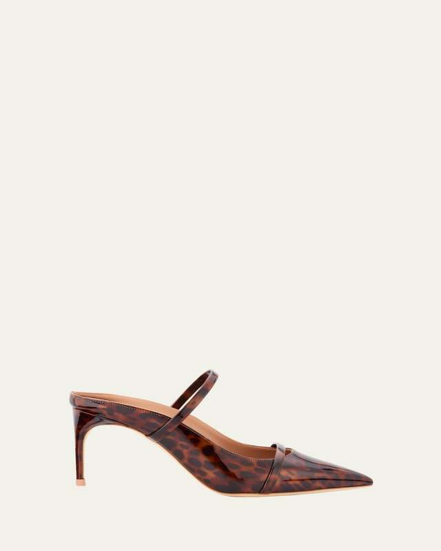 Aurora Leopard Patent Leather Mules